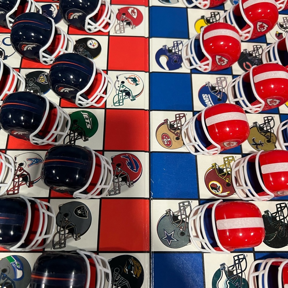 Vtg NFL Checkers Denver Broncos Kansas City Chiefs Game Football Helmet Pieces - Picture 5 of 9